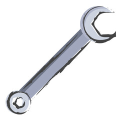 Hand drawn Wrench illustration icon