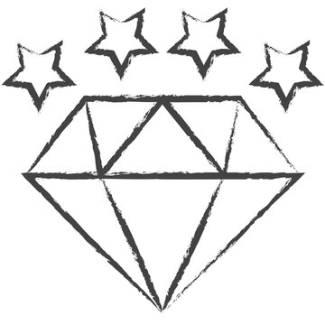 Hand drawn Dimond illustration icon