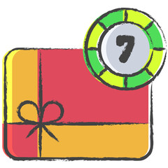 Hand drawn Gift Box illustration icon