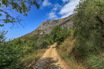 Hiking in the mountains mountain trails Biokovo Mountains

