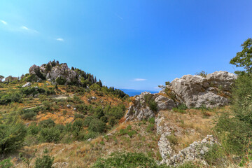 Hiking in the mountains mountain trails Biokovo Mountains

