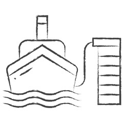 Hand drawn Port illustration icon