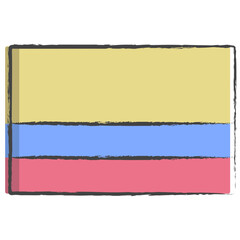 Hand drawn Colombia Flag illustration icon