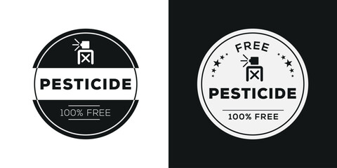 Fototapeta na wymiar (Pesticide free) label sign, vector illustration.