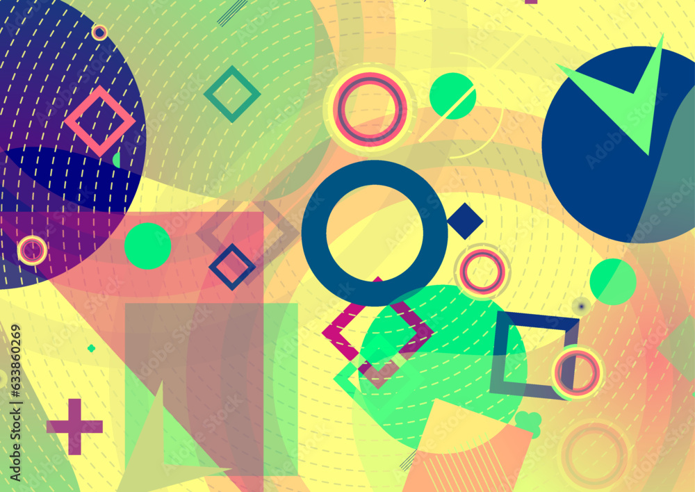 Fototapete Abstract colorful background with geometric elements. Vector illustration for your design.