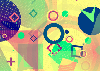 Abstract colorful background with geometric elements. Vector illustration for your design.