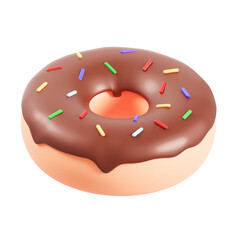 chocolate donut 3d illustration