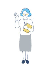 タブレット端末を持っている女性