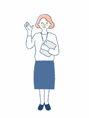 タブレット端末を持っている女性