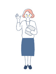 タブレット端末を持っている女性