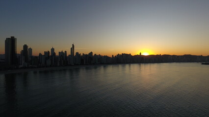 Fototapeta premium Sunset Por do Sol em Balneario Camboriu em Santa Catarina Brasil