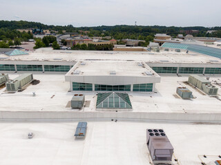 Fototapeta premium Commercial Roof Drone Inspection