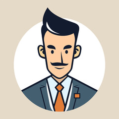 Businessman avatar illustration. Cartoon user portrait. User profile icon.