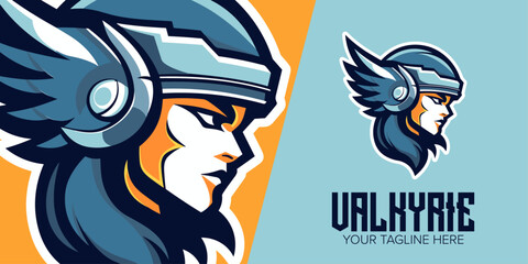 Elevate Your Team's Look: Valkyrie Mascot Logo Design with Modern Illustration for Sport, Esport Badge, Emblem, T-shirt Printing