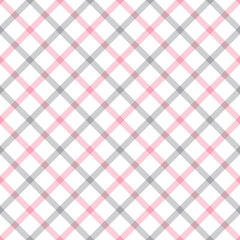Tartan seamless pattern pink and gray line on white background