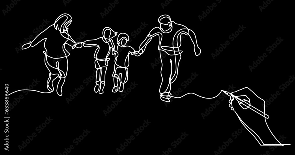 Poster continuous line drawing vector illustration with fully editable stroke of business concept sketch on