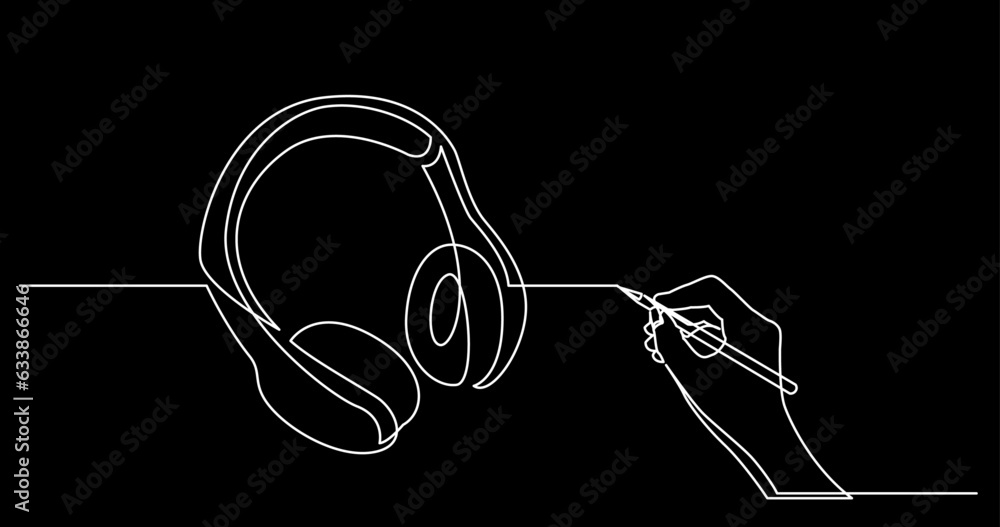 Poster continuous line drawing vector illustration with fully editable stroke of business concept sketch on