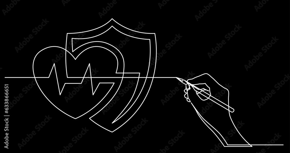 Poster continuous line drawing vector illustration with fully editable stroke of business concept sketch on