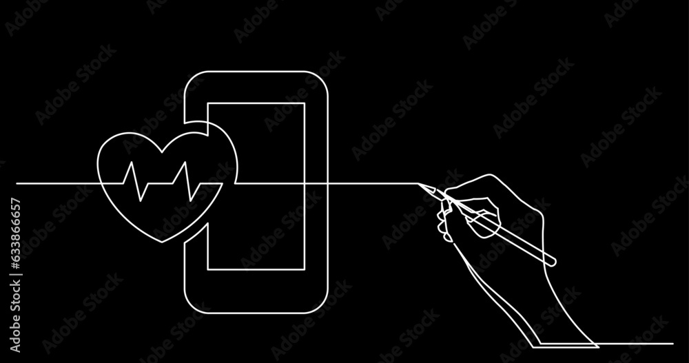 Poster continuous line drawing vector illustration with fully editable stroke of business concept sketch on