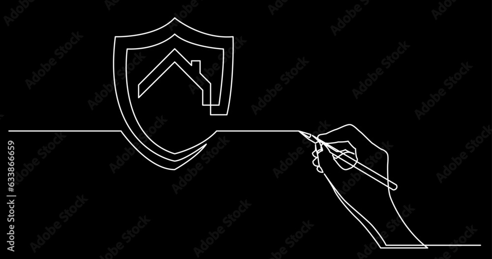 Poster continuous line drawing vector illustration with fully editable stroke of business concept sketch on