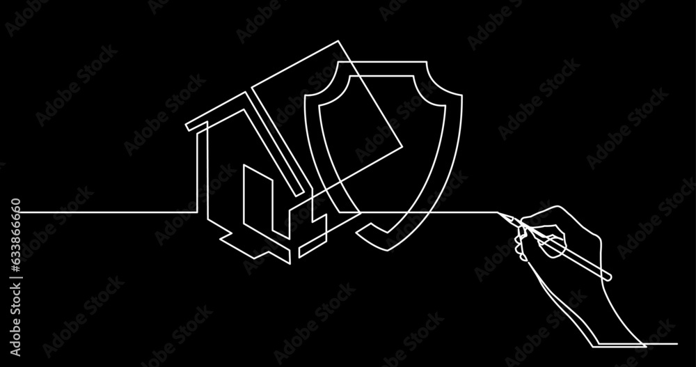 Poster continuous line drawing vector illustration with fully editable stroke of business concept sketch on
