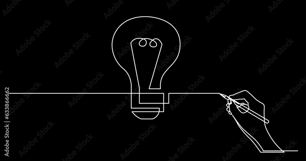 Poster continuous line drawing vector illustration with fully editable stroke of business concept sketch on