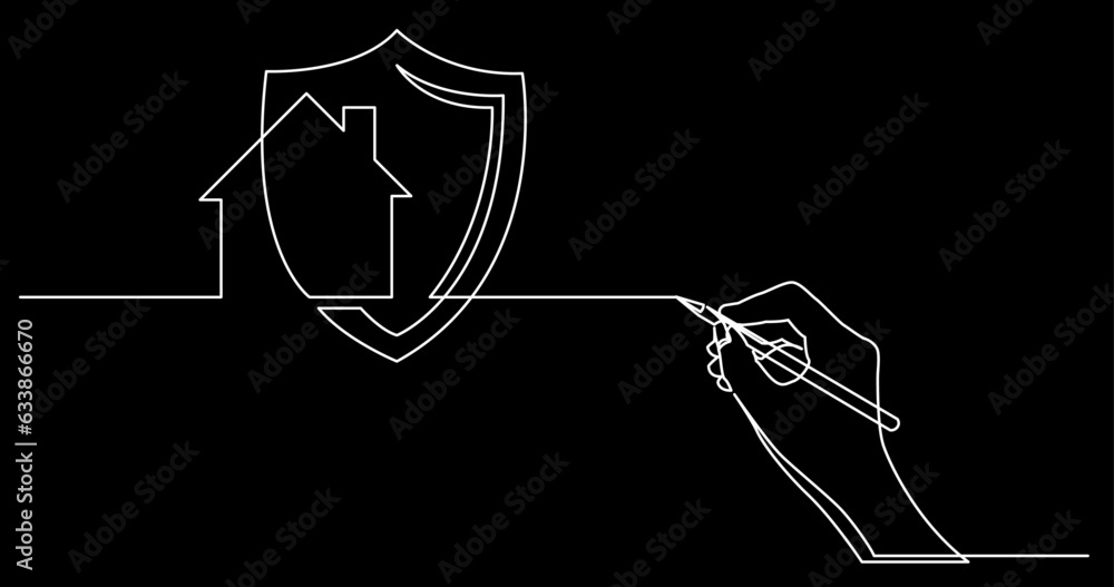 Poster continuous line drawing vector illustration with fully editable stroke of business concept sketch on