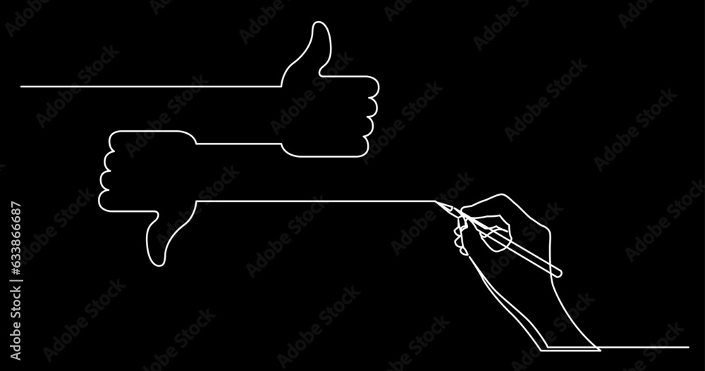 Poster continuous line drawing vector illustration with fully editable stroke of business concept sketch on
