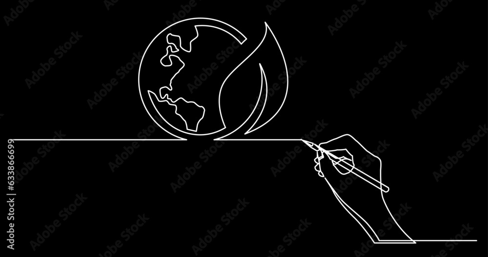 Poster continuous line drawing vector illustration with fully editable stroke of business concept sketch on