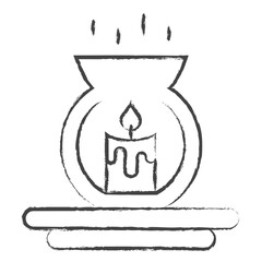Hand drawn Candle lamp illustration icon