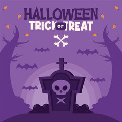 flat halloween ghost background banner social media template