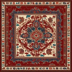 Azerbaijani carpet traditional ornament 