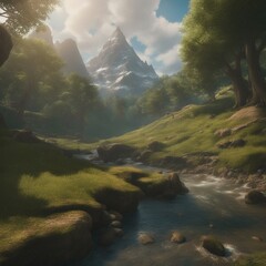The Legend of Zelda landscape atmospheric, hyper realistic, 8k, epic composition, cinematic, octane