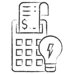 Hand drawn Electric bill  illustration icon