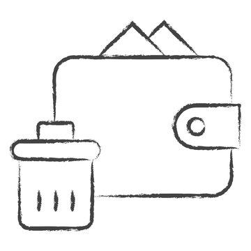 Hand drawn Remove wallet illustration icon