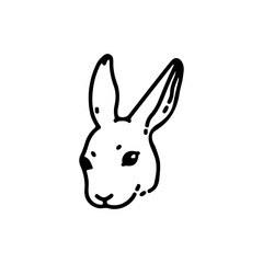 rabbit head outline vector illustration