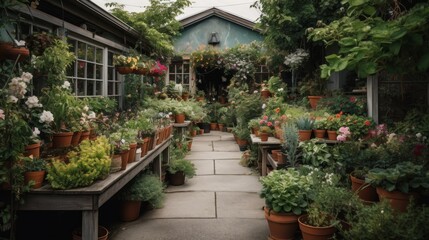 A garden center with plants flowers