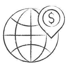 Hand drawn global presence illustration icon