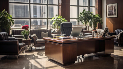 Elegant and luxury office interior. Generative AI