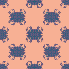 Decorative Asian Folk Seamless Pattern. Ornament in Asian Nomads Style: Kyrgyz, Kazakhs, Bashkirs, Tatars, Yakut, Mongols. Ethnic Vector Illustration for Paper Products, Textiles.	