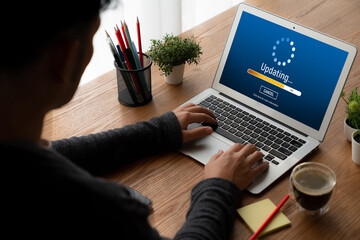 Software update on computer for modish version of device software upgrade