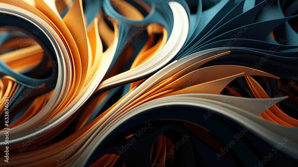 Poster a colorful abstract design with swirls. generative ai image.