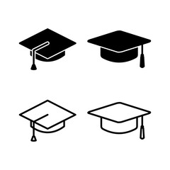 Education icon vector. graduation cap icon vector