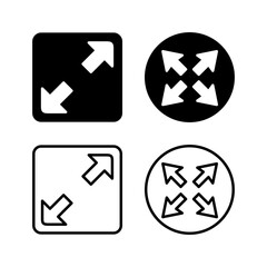 Fullscreen icon vector. expand fullscreen icon