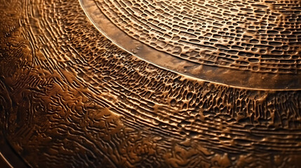 Bronze texture, brushed bronze plate. Scratched grunge bronze plate industrial. Generative AI technology.