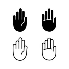 Hand icon vector. hand symbols. palm
