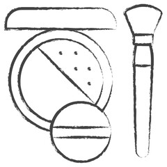 Hand drawn Compact Powder illustration icon