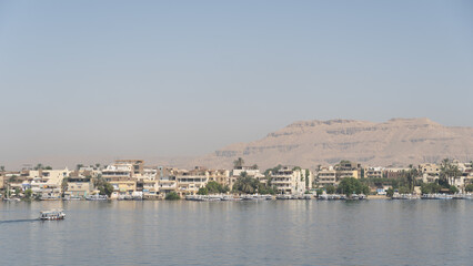 Fototapeta na wymiar City view by River Nile at Luxor Egypt