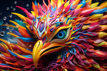 Mystical Artistry: Vibrant Alebrije, Paint Splash Motifs, Desktop & Mobile Displays, Traditional Mexican Craft, Colorful Design Essence, Modern Interpretation.