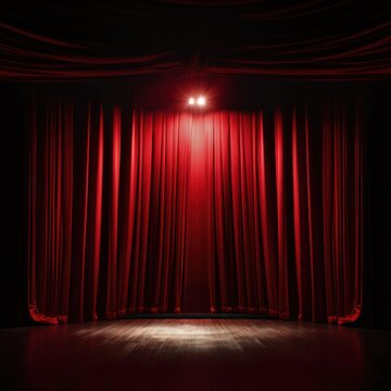 Naklejki Red theatre curtains